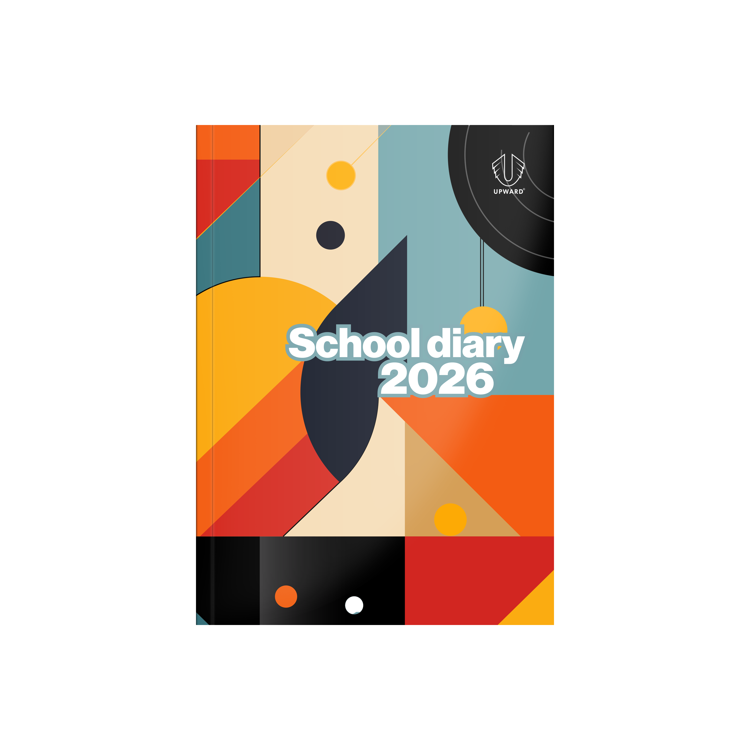 Upward - School Diary 4403, 12 Month 2026 Calendar Year Planner, Week to View Diary, B5 Case Bound - Geometry