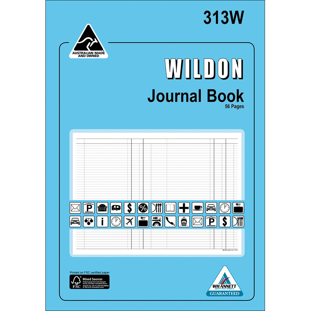 Wildon - Journal Book 56 Pages, A4 Soft Cover - Blue