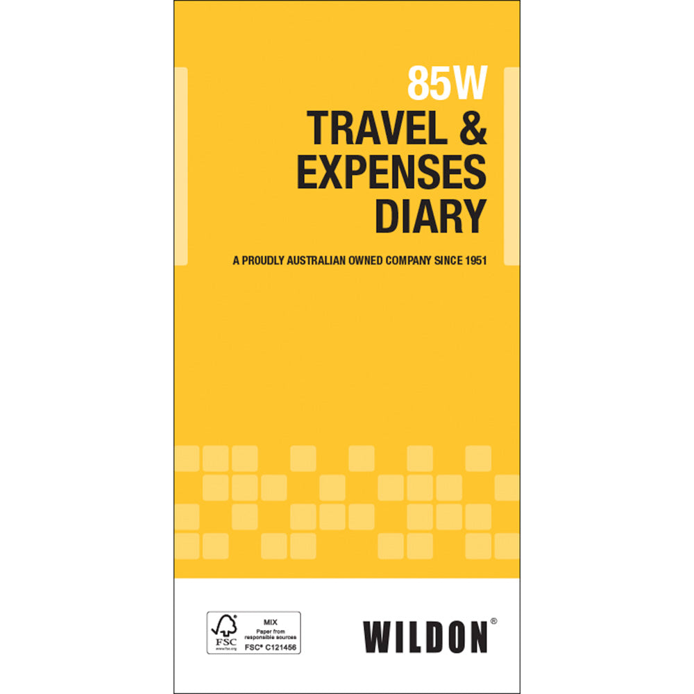 Wildon - Travel And Expenses Diary , 210x105mm Landscape Soft Cover - Yellow