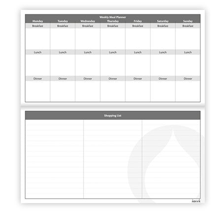 IKONINK - Meal Planner, Undated, Week to View Diary, 105x210mm Case Bound - Assorted