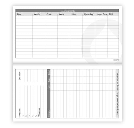 IKONINK - Fitness Planner, Undated, 105x210mm Case Bound - Assorted