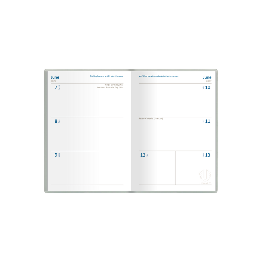 2027 Calendar Year Diary/Planner - 12 Month A6 Week to View Diary - Case Bound - Upward Standard Range