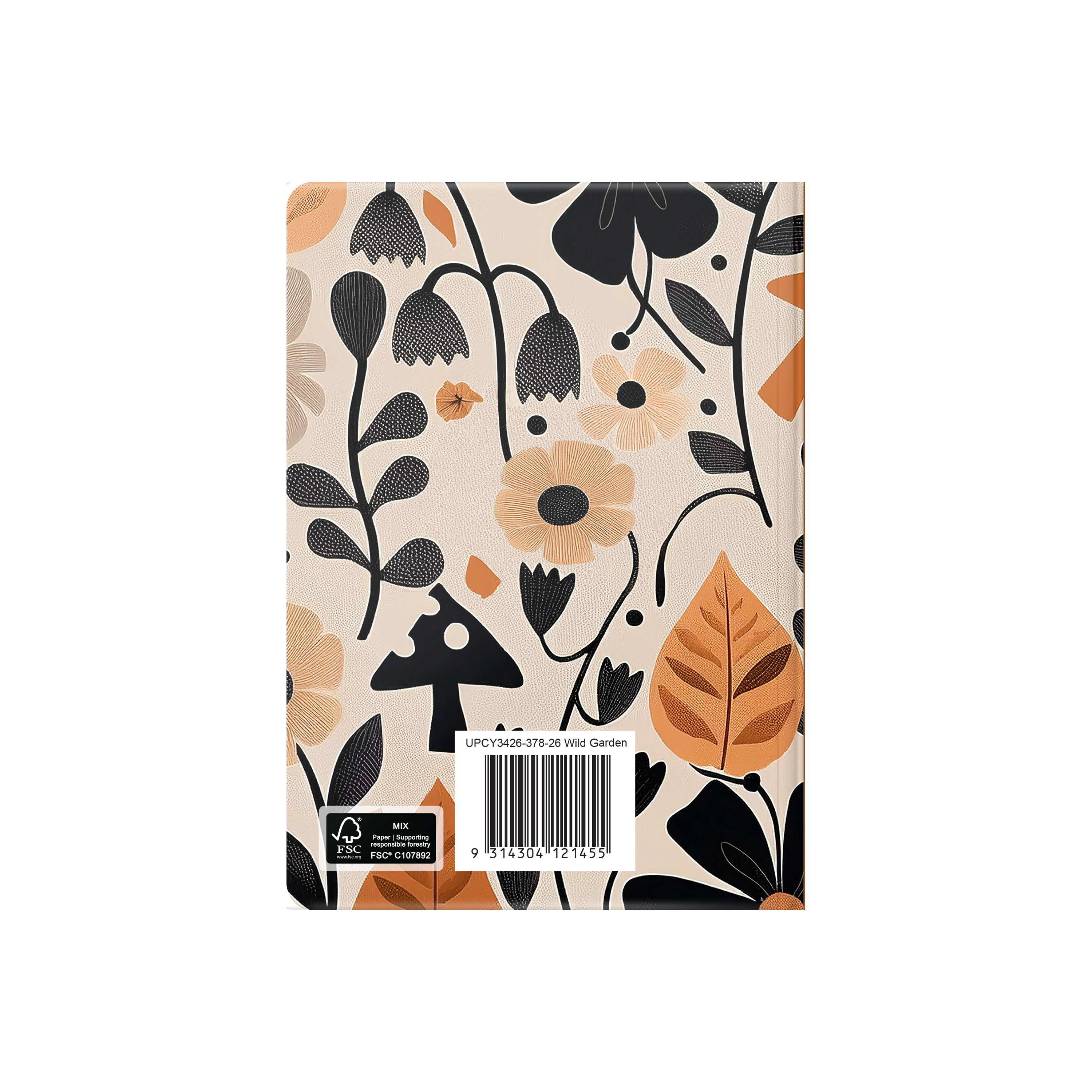 Upward - Fashion 3426, 12 Month 2026 Calendar Year Planner, Week to View Diary, B6 Case Bound - Wild Garden