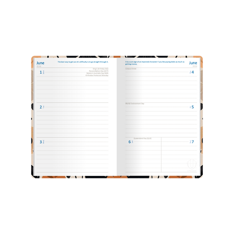 Upward - Fashion 3426, 12 Month 2026 Calendar Year Planner, Week to View Diary, B6 Case Bound - Wild Garden
