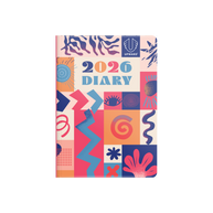 Upward - Fashion 3426, 12 Month 2026 Calendar Year Planner, Week to View Diary, B6 Case Bound - Symbols