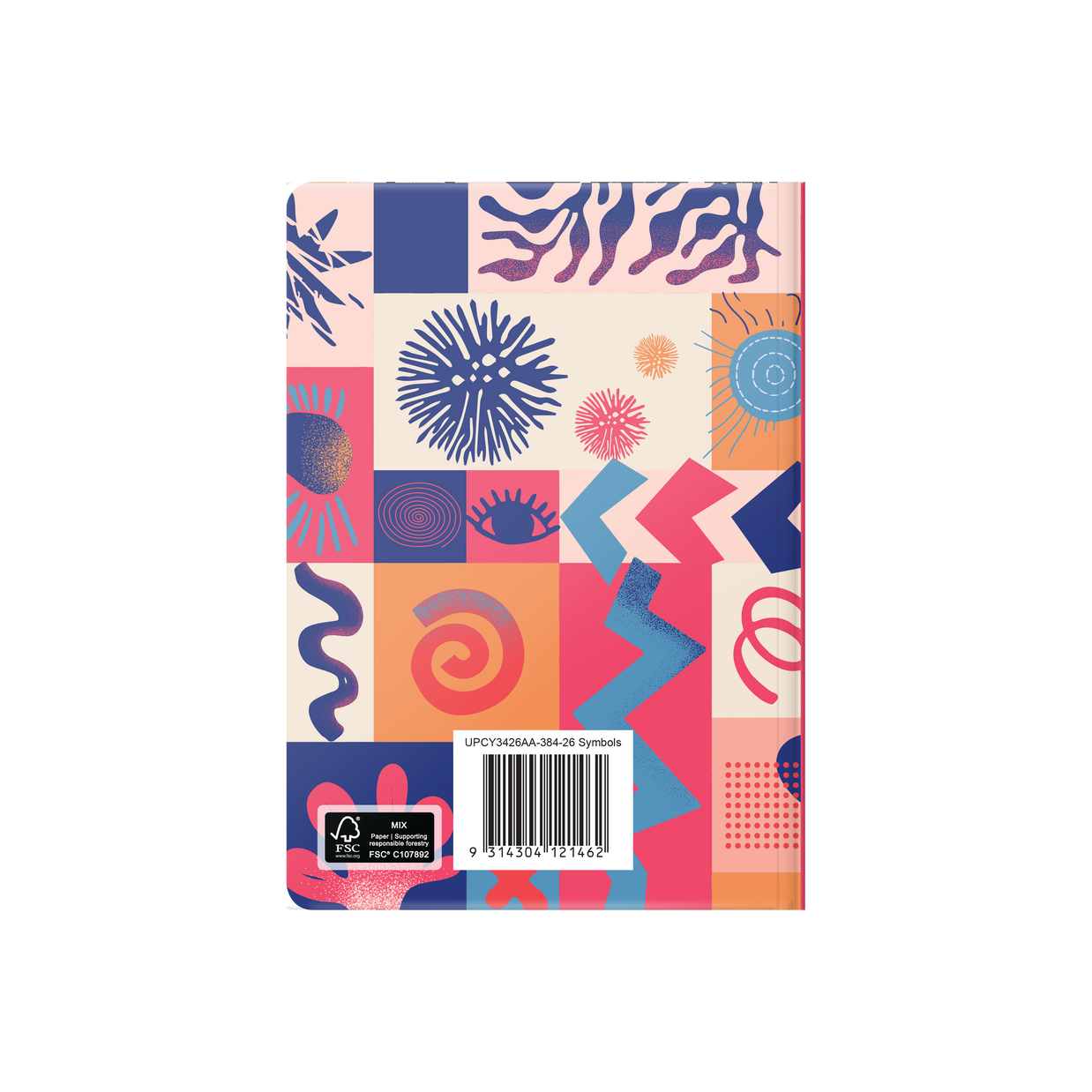 Upward - Fashion 3426, 12 Month 2026 Calendar Year Planner, Week to View Diary, B6 Case Bound - Symbols