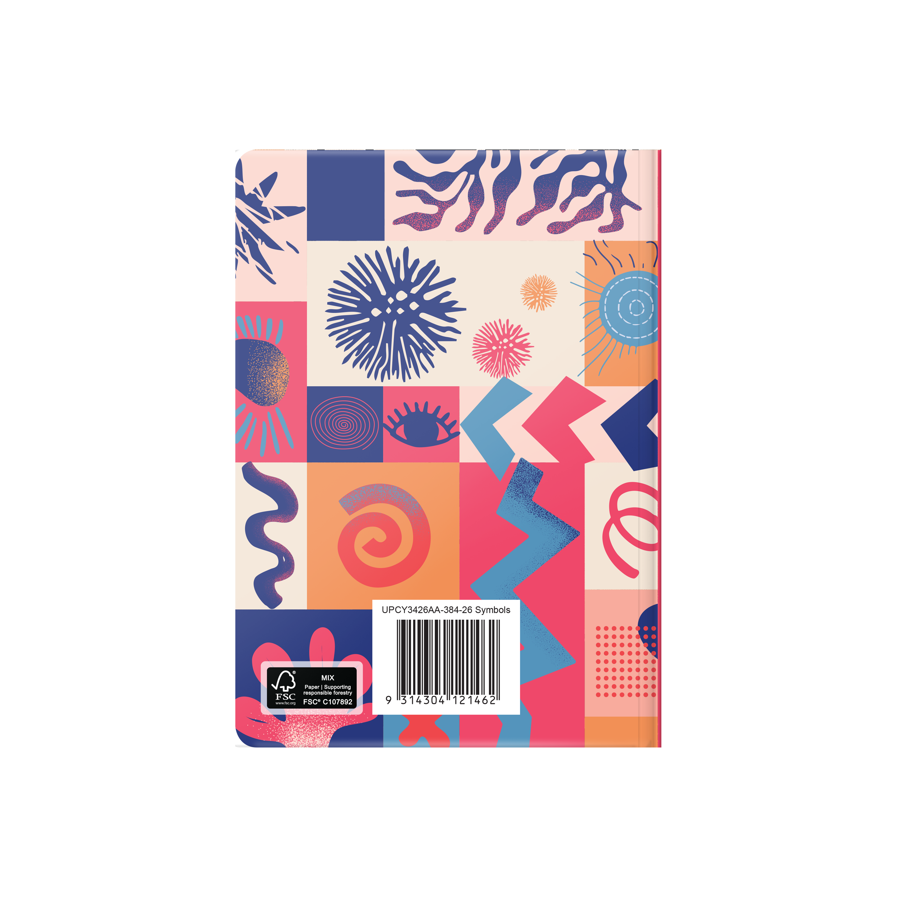 Upward - Fashion 3426, 12 Month 2026 Calendar Year Planner, Week to View Diary, B6 Case Bound - Symbols