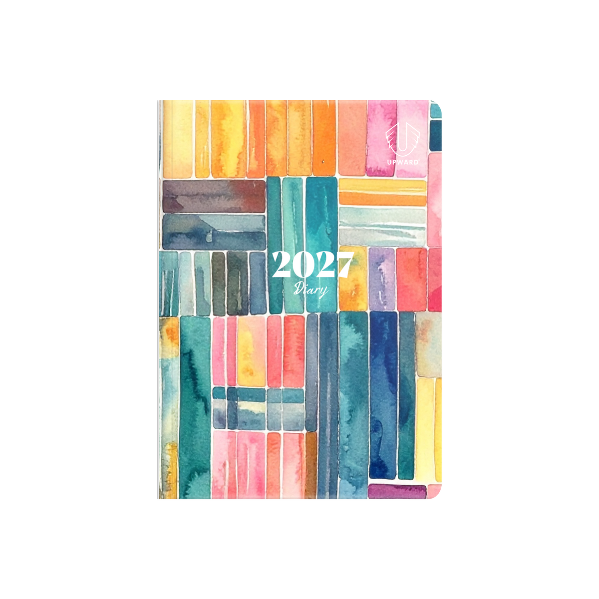 2027 Calendar Year Diary/Planner - 12 Month B6 Week to View Diary - Hard Cover in Pin Stripe - Upward Fashion Range