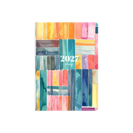 2027 Calendar Year Diary/Planner - 12 Month B6 Week to View Diary - Hard Cover in Pin Stripe - Upward Fashion Range