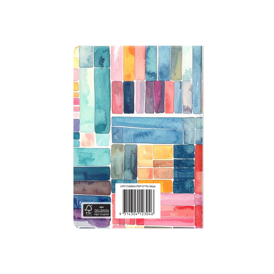 2027 Calendar Year Diary/Planner - 12 Month B6 Week to View Diary - Hard Cover in Pin Stripe - Upward Fashion Range