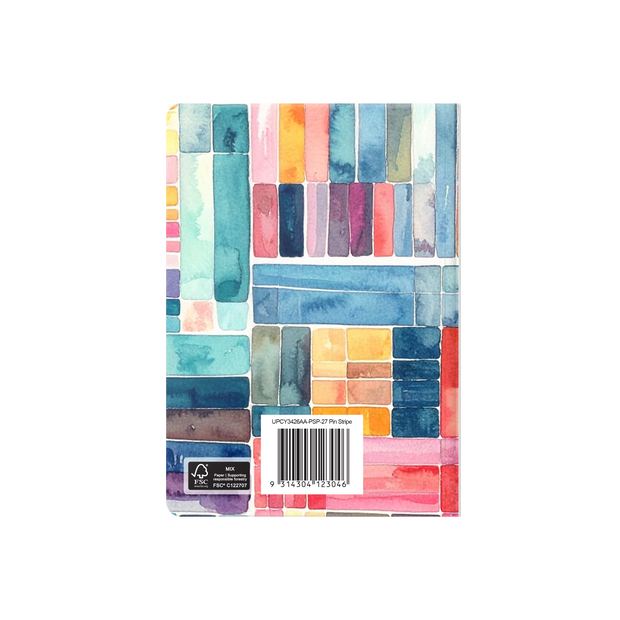 2027 Calendar Year Diary/Planner - 12 Month B6 Week to View Diary - Hard Cover in Pin Stripe - Upward Fashion Range