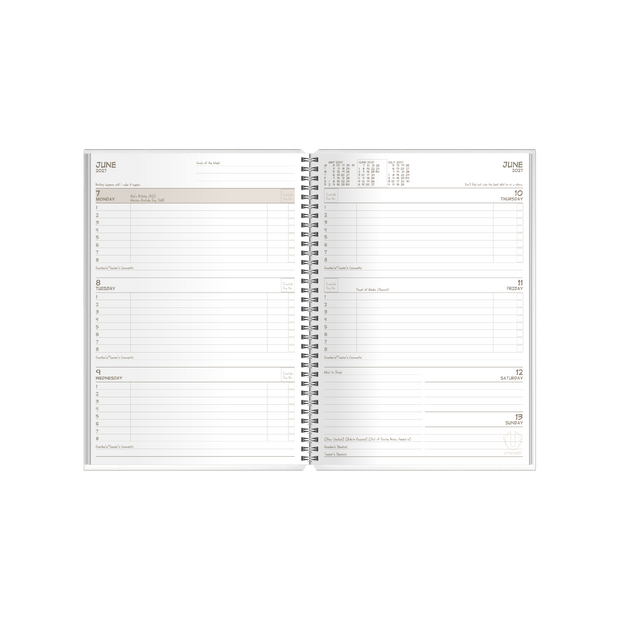 2027 Calendar Year Diary/Planner - 12 Month B5 Week to View Diary - Wiro Bound - Upward Student Diary Range