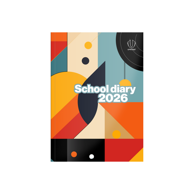 Upward - School Diary 4403, 12 Month 2026 Calendar Year Planner, Week to View Diary, B5 Case Bound - Geometry