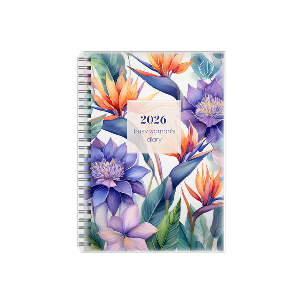 Upward - Busy Woman's Diary 4404, 12 Month 2026 Calendar Year Planner, Week to View Diary, A5 Wiro Bound