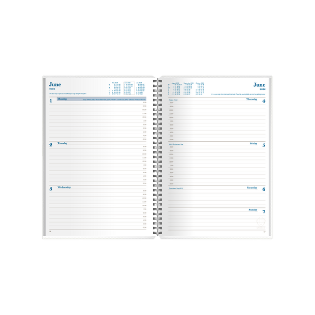 Upward - Busy Woman's Diary 4404, 12 Month 2026 Calendar Year Planner, Week to View Diary, A5 Wiro Bound
