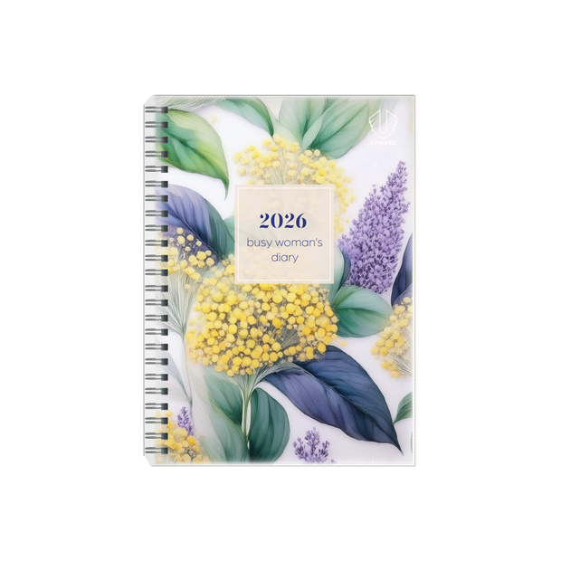 Upward - Busy Woman's Diary 4404, 12 Month 2026 Calendar Year Planner, Week to View Diary, A5 Wiro Bound