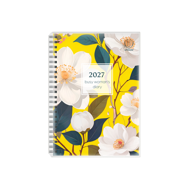 2027 Calendar Year Diary/Planner - 12 Month A5 Week to View Diary - Wiro Bound - Upward Busy Woman's Diary Range