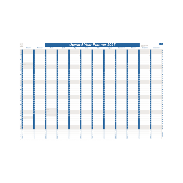 2027 Calendar Year Diary/Planner - 12 Month 1005x685mm Wall Planner - Strong Paper - Upward Planner Range