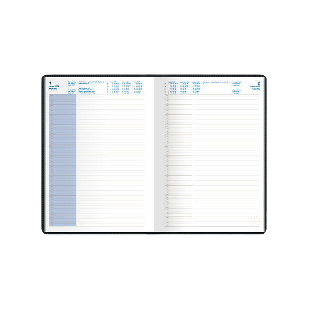 Upward - Standard 7221, 12 Month 2026 Calendar Year Planner, Day to Page Diary, A5 Case Bound