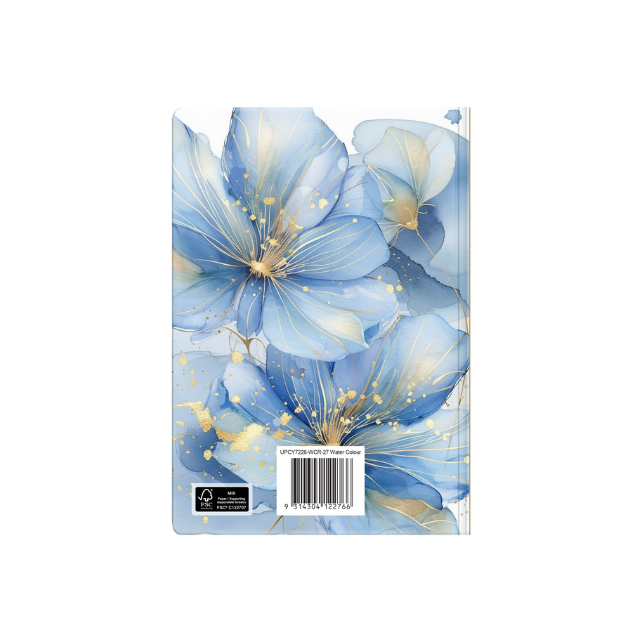 2027 Calendar Year Diary/Planner - 12 Month A5 Day to Page Diary - Hard Cover in Water Colour - Upward Fashion Range