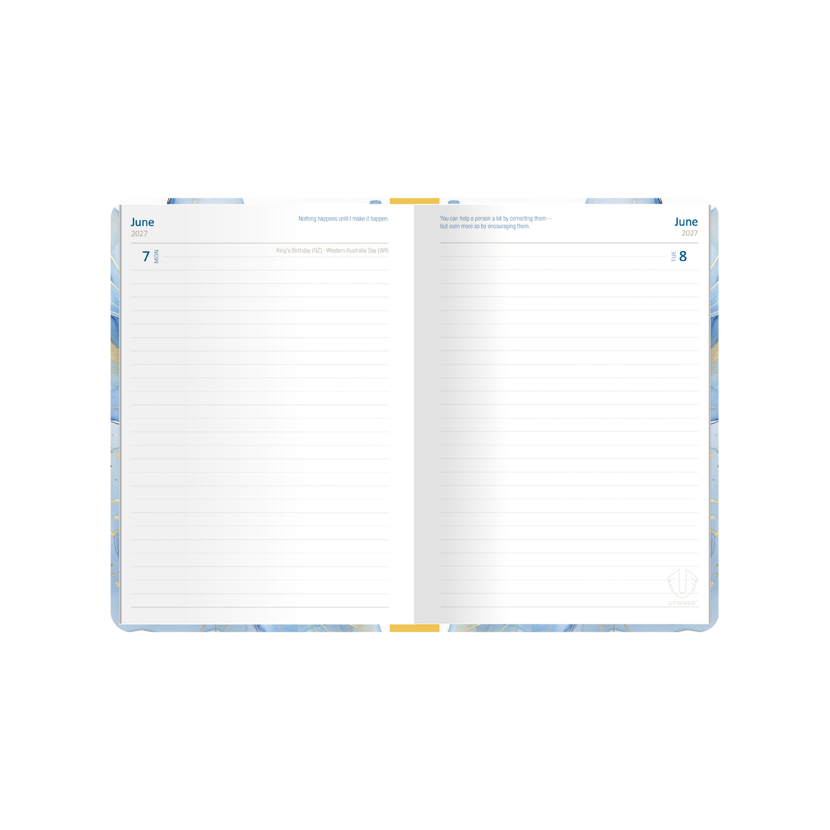 2027 Calendar Year Diary/Planner - 12 Month A5 Day to Page Diary - Hard Cover in Water Colour - Upward Fashion Range