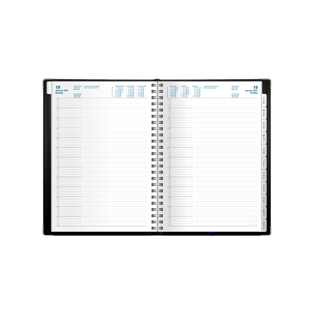 2027 Calendar Year Diary/Planner - 12 Month A5 Day to Page Diary - Wiro Bound - Upward Deluxe Range