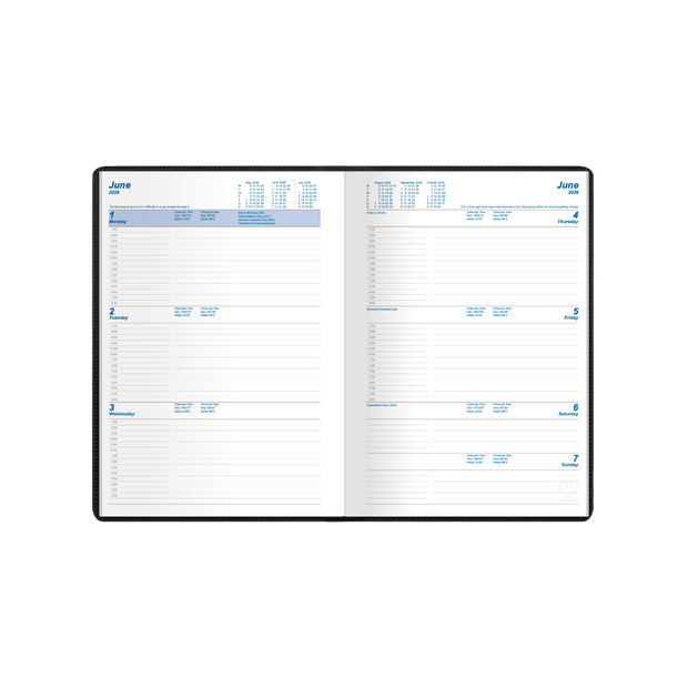Upward - Standard 7421, 12 Month 2026 Calendar Year Planner, Week to View Diary, A5 Case Bound