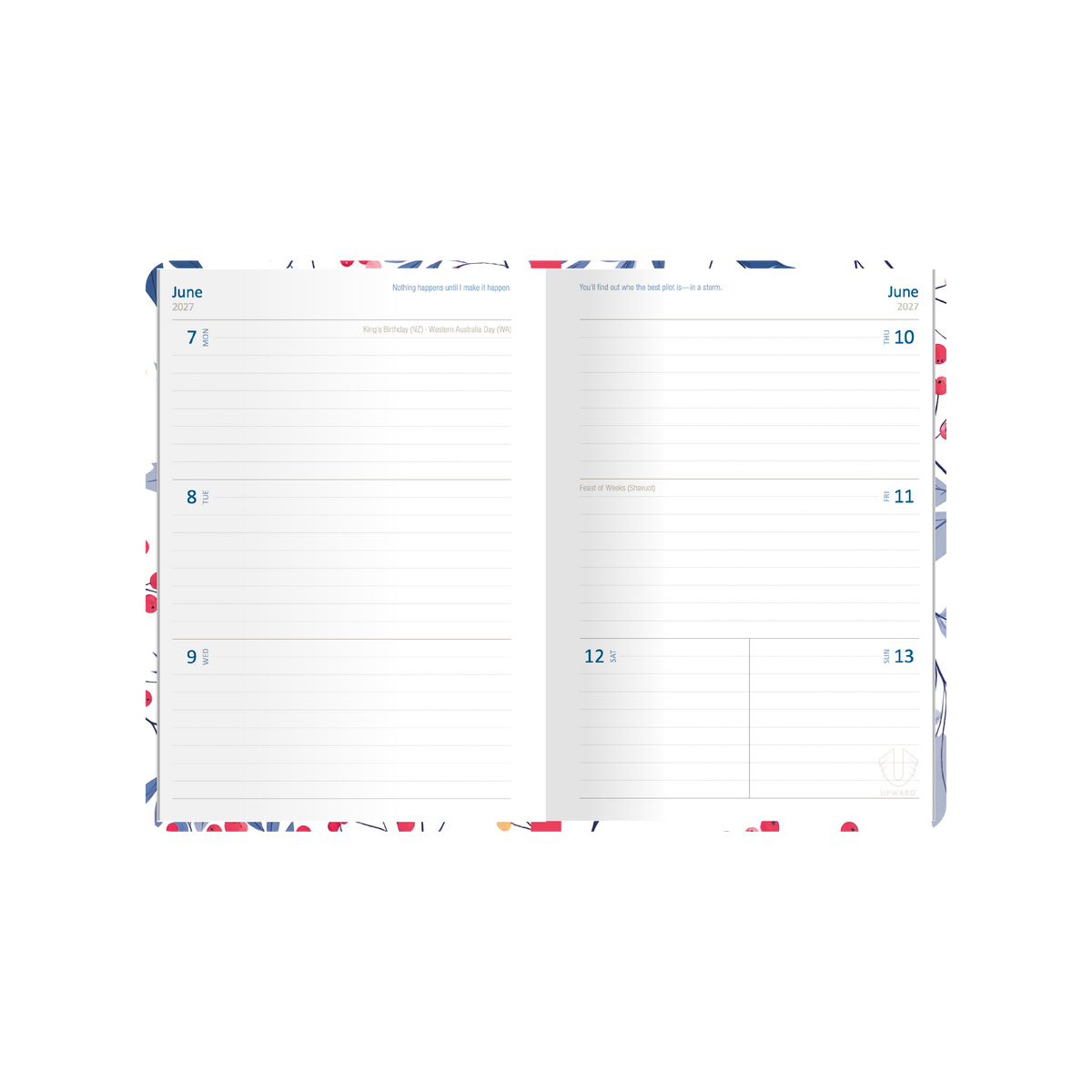 2027 Calendar Year Diary/Planner - 12 Month A5 Week to View Diary - Hard Cover in Little Fruit - Upward Fashion Range