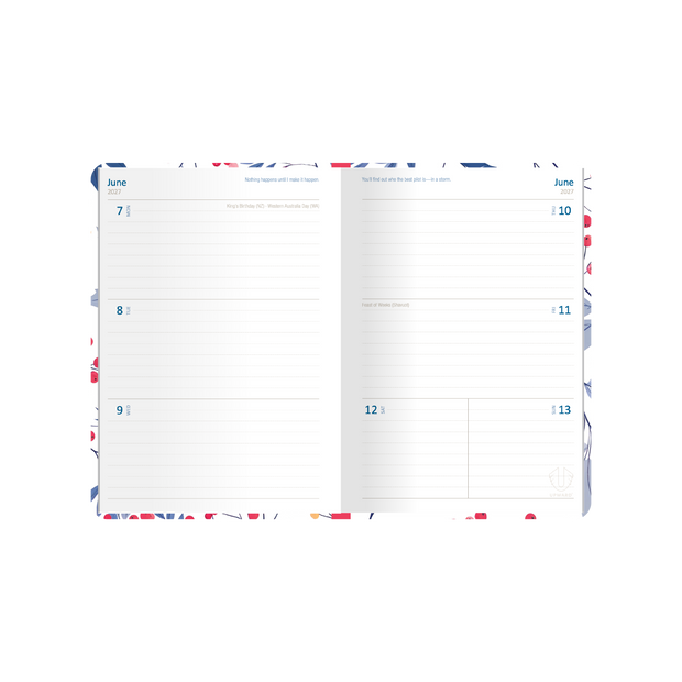 2027 Calendar Year Diary/Planner - 12 Month A5 Week to View Diary - Hard Cover in Little Fruit - Upward Fashion Range
