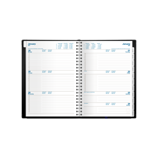2027 Calendar Year Diary/Planner - 12 Month A5 Week to View Diary - Wiro Bound - Upward Deluxe Range