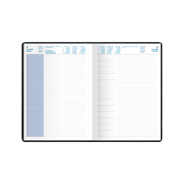 Upward - Standard 8221, 12 Month 2026 Calendar Year Planner, Day to Page Diary, B5 Case Bound