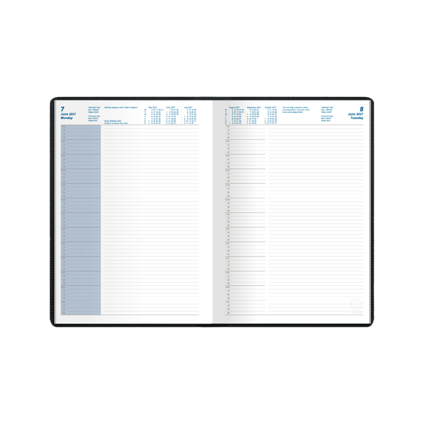 2027 Calendar Year Diary/Planner - 12 Month B5 Day to Page Diary - Case Bound - Upward Standard Range