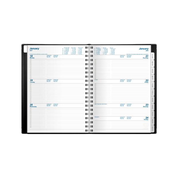 2027 Calendar Year Diary/Planner - 12 Month B5 Week to View Diary - Wiro Bound - Upward Deluxe Range