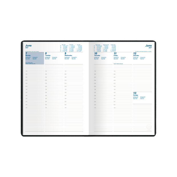 2027 Calendar Year Diary/Planner - 12 Month B5 Week to View Diary - Case Bound - Upward Standard Range
