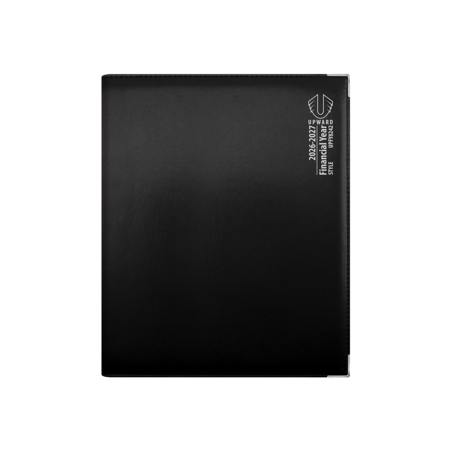 2026-2027 Financial Year Planner - 12 Month B5 Day to Page Diary - Hard Cover Leather Bound - Upward Deluxe Range