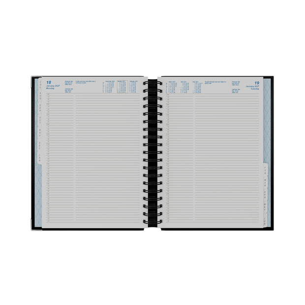 2026-2027 Financial Year Planner - 12 Month B5 Day to Page Diary - Hard Cover Leather Bound - Upward Deluxe Range