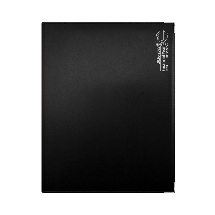 2026-2027 Financial Year Planner - 12 Month A4 Day to Page Diary - Hard Cover Leather Bound - Upward Deluxe Range
