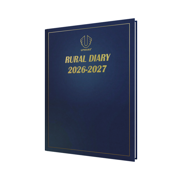 2026-2027 Financial Year Planner - 12 Month 280x210mm 2 Days to a Page Diary - Hard Cover - Upward Rural Management Range