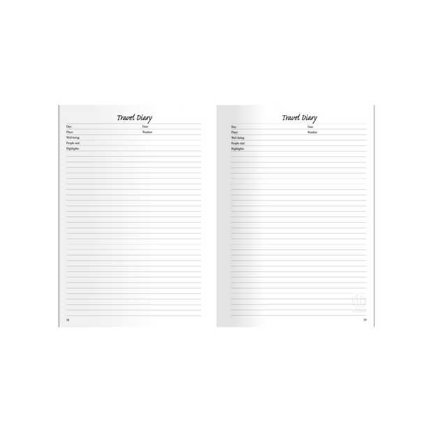 Upward - Travel Diary Planner, Undated, Day to Page, A5 Case Bound
