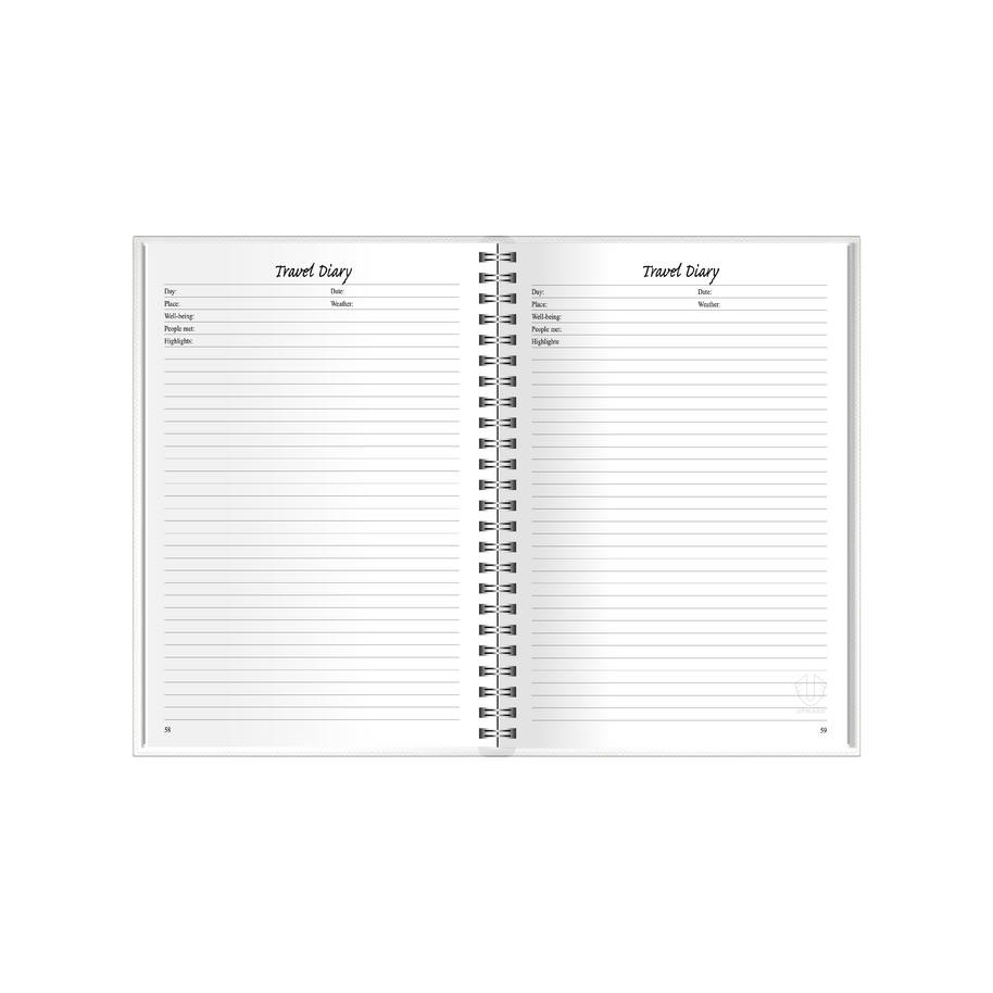 Upward - Travel Diary Planner, Undated, Day to Page, A5 Wiro Bound - Sign Post