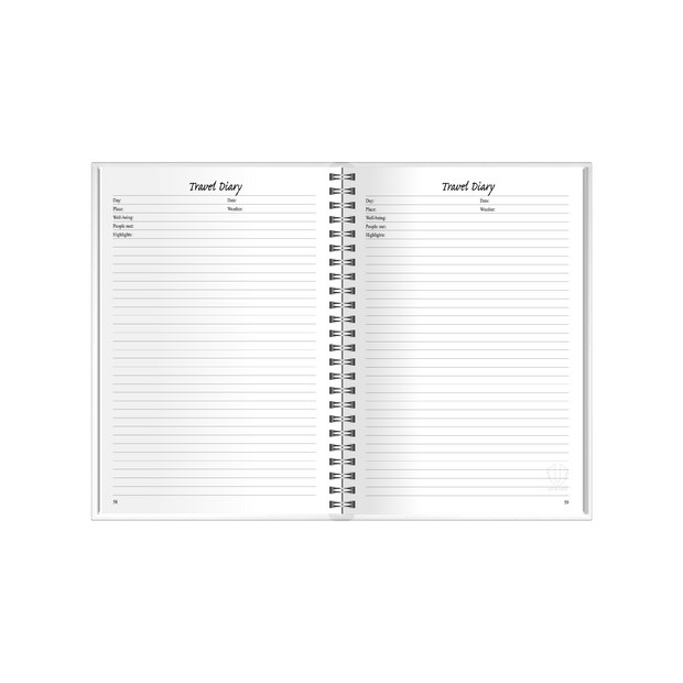 Upward - Travel Diary Planner, Undated, Day to Page, A5 Wiro Bound - Assorted