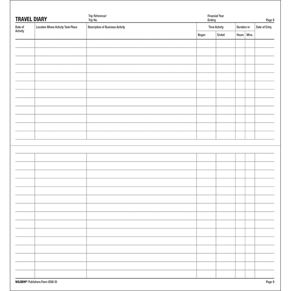 Wildon - Travel And Expenses Diary , 210x105mm Landscape Soft Cover