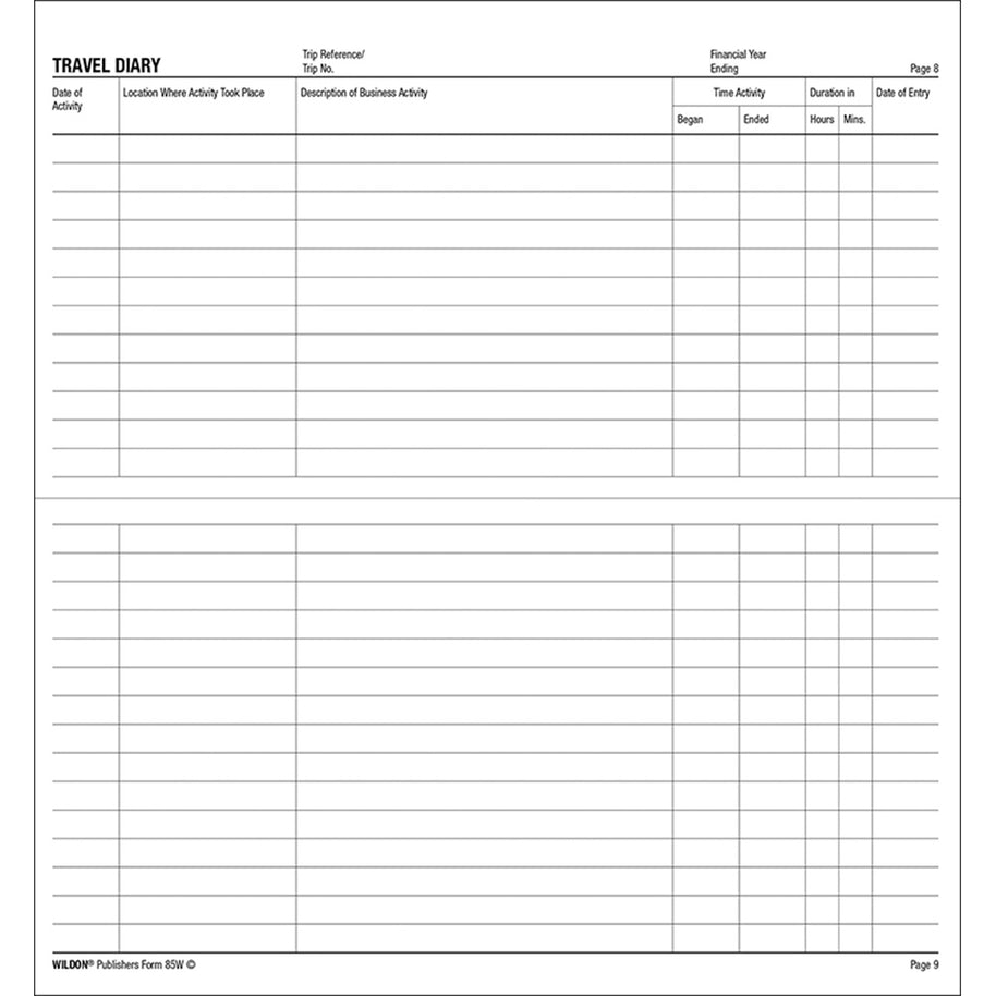 Wildon - Travel And Expenses Diary , 210x105mm Landscape Soft Cover