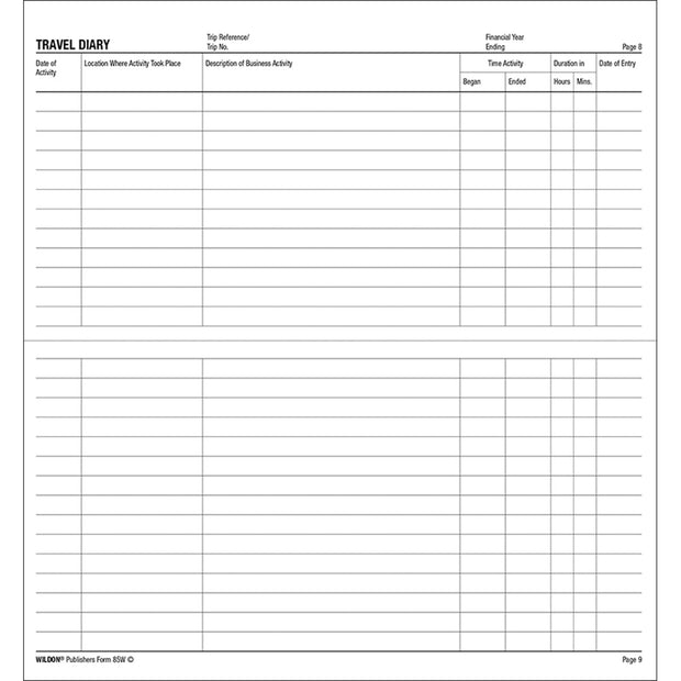 Wildon - Travel And Expenses Diary , 210x105mm Landscape Soft Cover