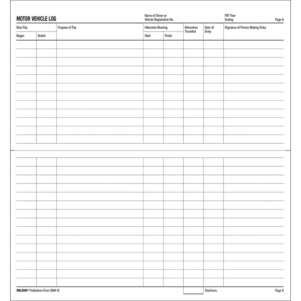 Wildon - Vehicle And Business Expenses Log Book, 210x105mm Landscape Soft Cover
