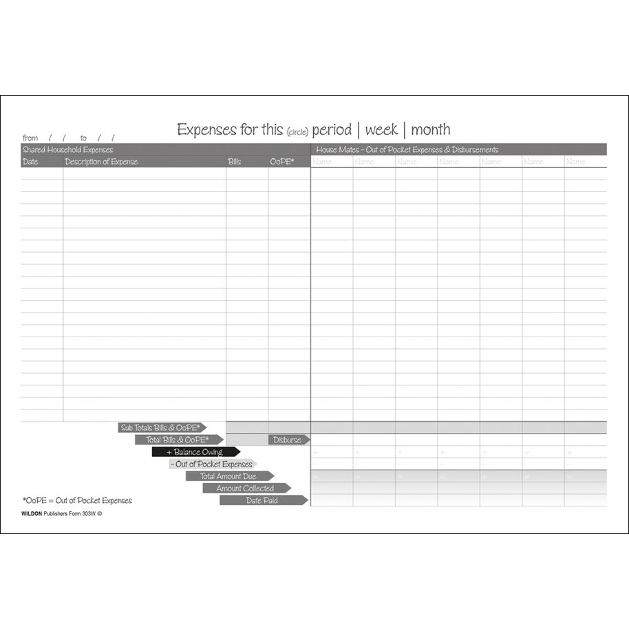 Wildon - Shared Accomodation Journal 56 Page, A4 Landscape Soft Cover