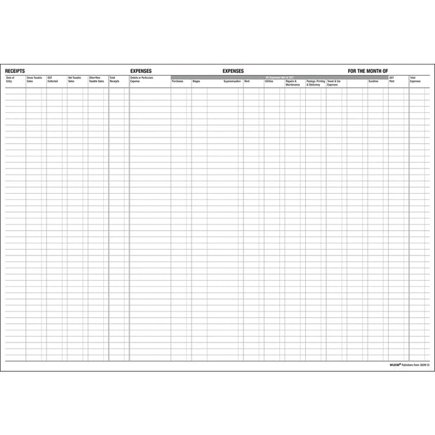 Wildon - Daily Cash Book 56 Page 56 Page, A4 Soft Cover