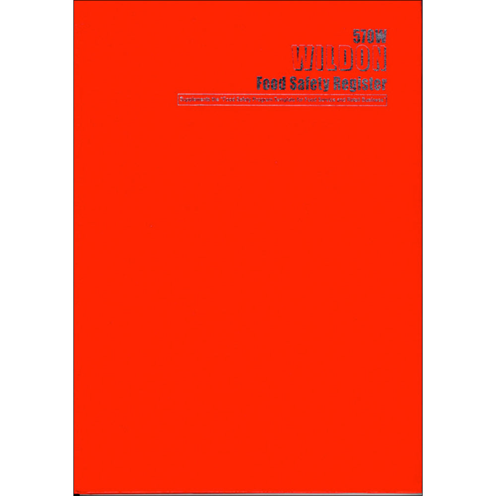 Wildon - Food Safety Register 287 Pages, A4 Hard Cover - Red