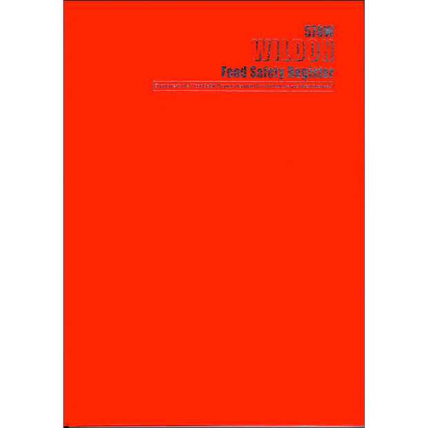 Wildon - Food Safety Register 287 Pages, A4 Hard Cover - Red