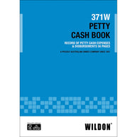 Wildon - Petty Cash Book And Disbursements 56 Page, A4 Soft Cover - Blue